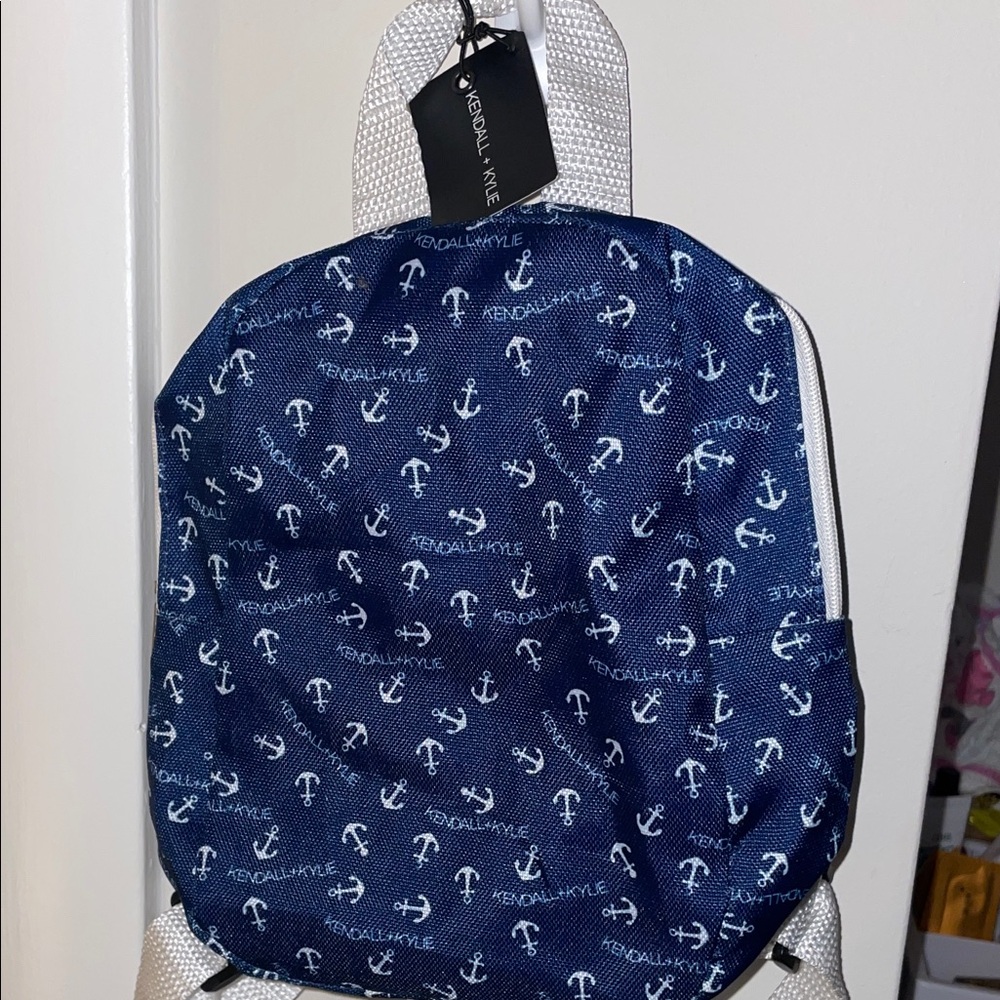 Kendall & Kylie Navy Anchor Print Backpack NWT